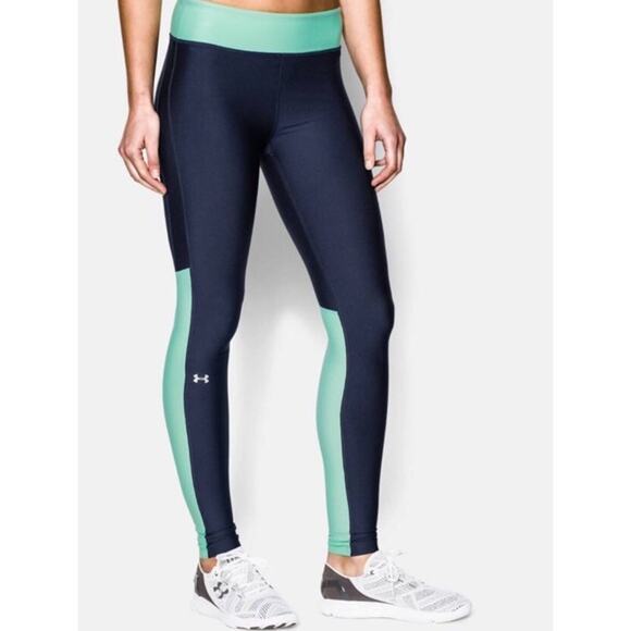 Under Armour Small Heat Gear Compression Legging Color Block Blue - Picture 1 of 5